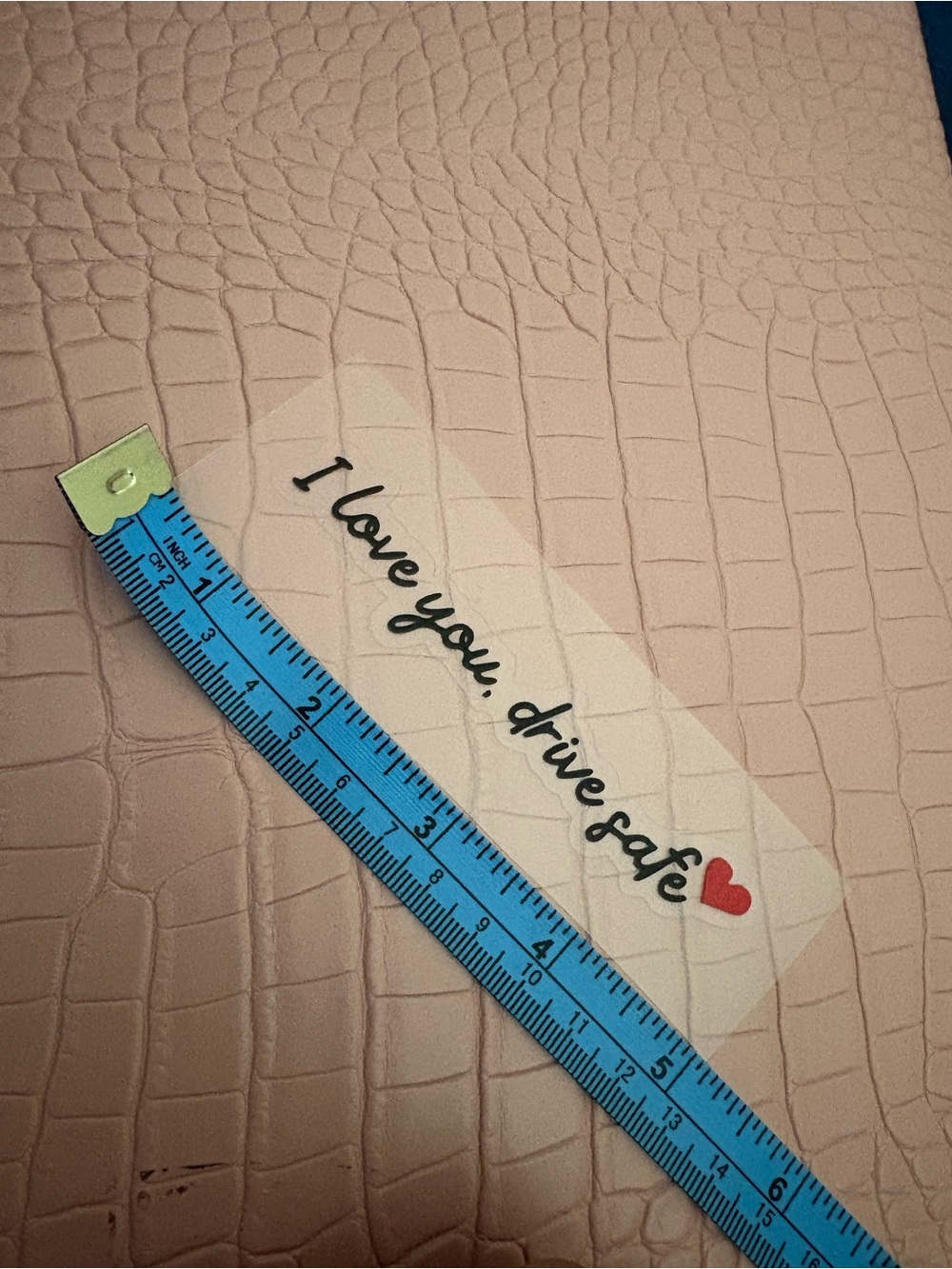 Clear Vinyl 'I Love You. Drive Safe' Sticker — Red Heart